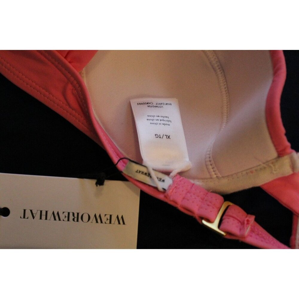 NWT WeWoreWhat Claudia Bikini Top BubbleGum Pink Size Extra Large XL - Picture 3 of 4